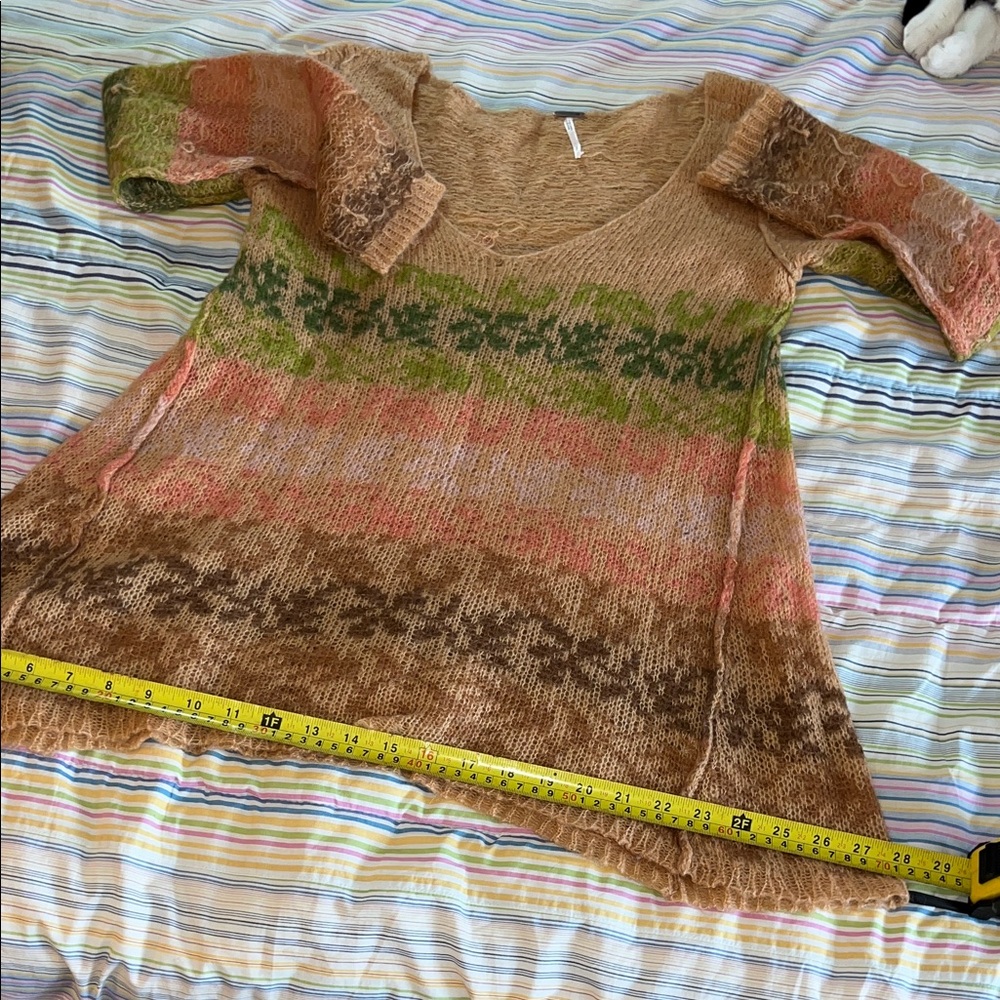 Free People Alpaca‎ Blend Earthy Tones Trapeze Knit Sweater S/P - Picture 8 of 13